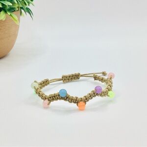 Colorful Macrame Beaded Bracelet